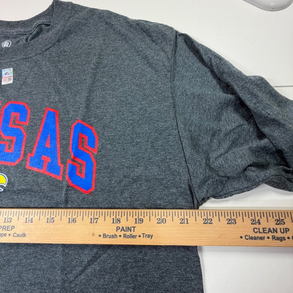 Top of the World Kansas Jayhawks Shirt Mens Large Gray NCAA Fanatics Long Sleeve - Picture 7 of 8